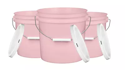 2 Gallon Food Grade Buckets Pails Container BPA Free With White Lids (Pack Of 3) • $45.55