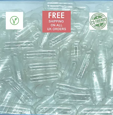 £1299.99 • Buy Empty Clear Pullulan Vegan Capsules Size #000,#00,#0,#1- Enviromentally Friendly