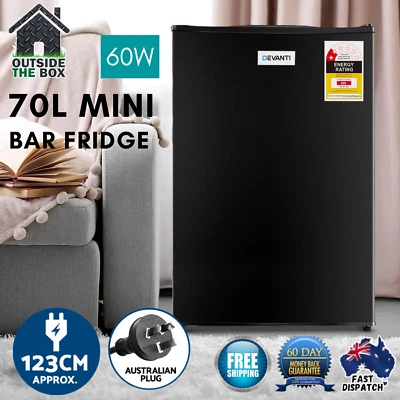 $296.38 • Buy Devanti 70L Mini Bar Fridge Cooler Portable Refrigerator Fast Freeze Display New