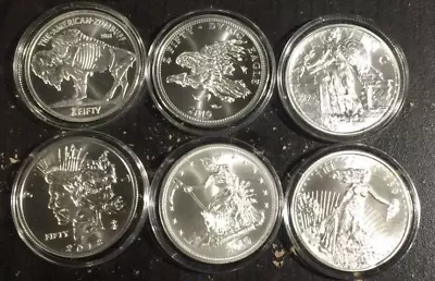 Zombucks 1 Oz .999 Silver Lot Of 6 Saint Buffalo Starving Dying Eagle Slayed • $147.50