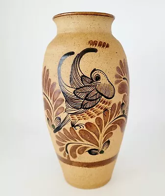 Mexican Folk Art 10.5 Inch Bird Pottery Vase • $15