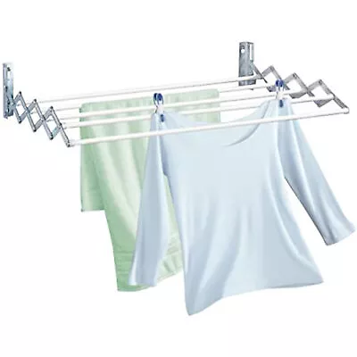 Retractable Wall Mounted Clothes Dryer Towel Hanging Drying Rack Laundry Room • £20.95