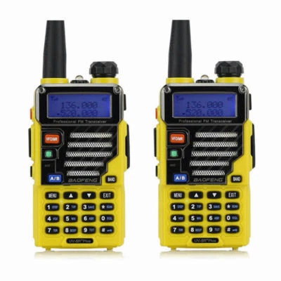 $51.29 • Buy 2x Baofeng UV-5R Plus Qualette Yellow 2m/70cm Band VHF UHF FM Ham Two-way Radio