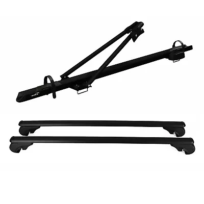 Roof Bike Carrier + Cross Bars Black Silver Set For Mercedes ML-Class 2005-2011 • $259.90