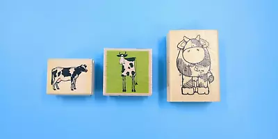 Cow Rubber Stamp Lot - 3 - Moo! Cattle Milk Makers Rubber Stamps • $8