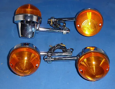 Lucas 12V Turn Signal Set Of 4 Short Stem W/Rec 12V Flasher Triumph BSA Norton • $61.74