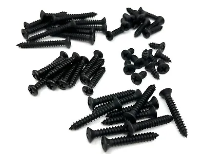 50 Pcs #10 With #8 Phillips Oval Head Black Automotive Trim Screws Fits Ford • $11