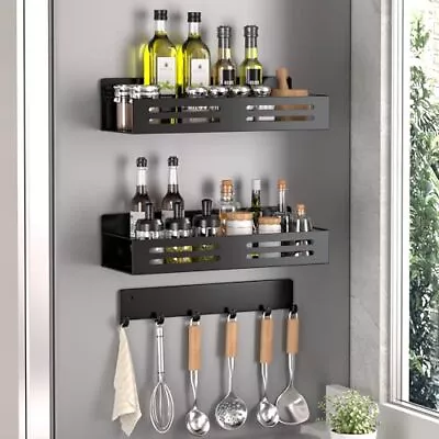 Magnetic Spice Racks With 6-Hooks For Refrigerator Fridge Magnetic Spice Shel... • $33.19