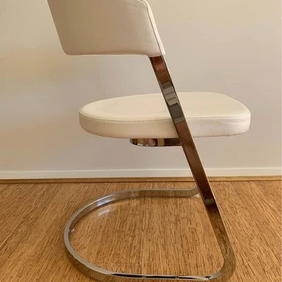 $800 • Buy Calligaris White Leather Dining Chairs (6)