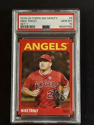 2019-20 Topps 582 Montgomery MIKE TROUT #9 Set 1 PSA 10 GEM MINT • $158.88