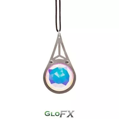 Kaleidoscope Crystal Monocle Necklace - Silver - Rainbow • £0.50