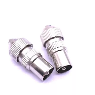 $3.95 • Buy 2 X PAL Plug Male Screw On Metal Coax Coaxial Cable TV Antenna Connector