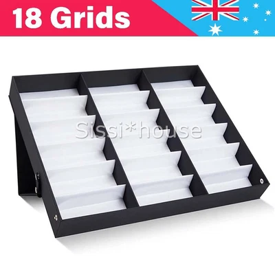 $33.80 • Buy 18 Slot Eyeglass Sunglasses Glasses Storage Display Grid Stand Case Box Holder