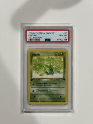 $54.99 • Buy Pokemon 1st Edition Team Rocket Oddish  63/82 PSA 10 GEM MINT