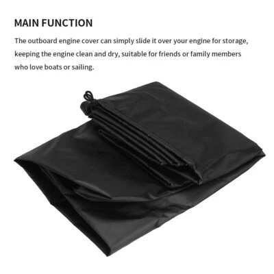 $16.86 • Buy Boat Outboard Motor Cover 210D Oxford Cloth For 15HP Weatherproof Easy Install