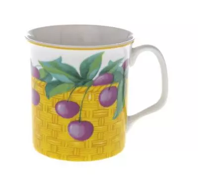 Buttercup Of London Mug Cherry Fruit Fine Bone Yellow Multicolored  Set Of 4 • £18.97