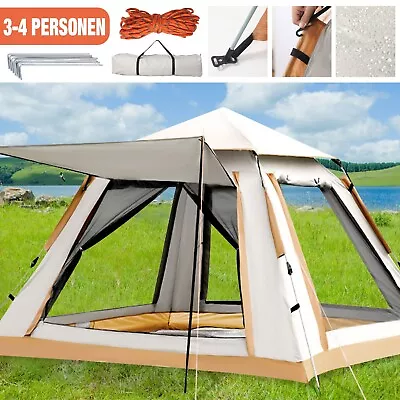 3-4 Man Full Automatic Instant Pop-Up Camping Tent.Family Outdoor Hiking.Shelter • £34.99