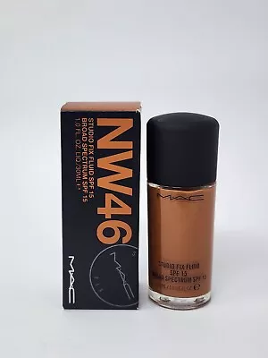 New Authentic MAC Cosmetics Studio Fix Fluid SPF 15 Foundation NW46 • $29.70