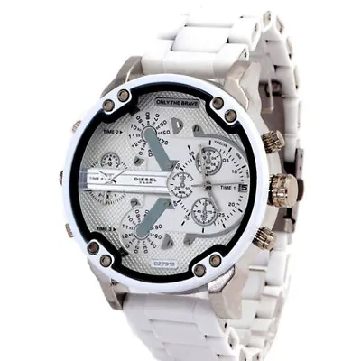 Watch Large Dial Chronograph Quartz Leisure Wristwatch Mechanical Fashion Men's • £14.86