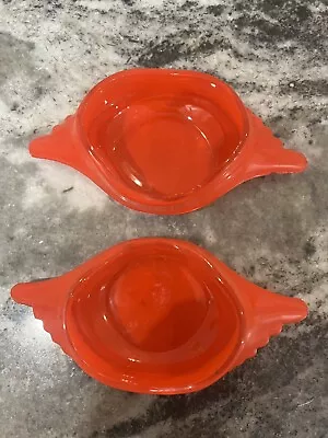 McKee Glasbake 2 Vintage Red Deviled/Imperial Crab Baking Dishes • $18