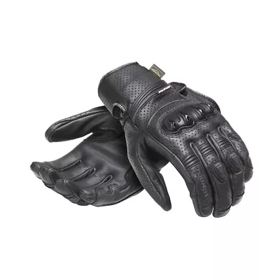 Triumph Jansson Black CE Certified Perforated Leather Motorcycle Gloves NEW • $93.34