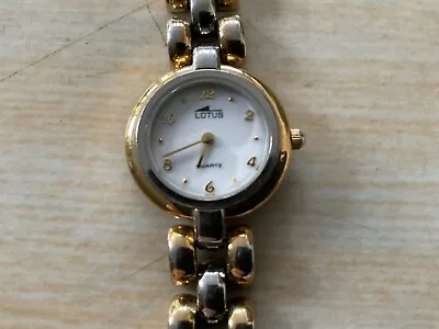 LOTUS Ladies 3atm Two Tone Silver & Gold Watch & Strap. VGC • £10