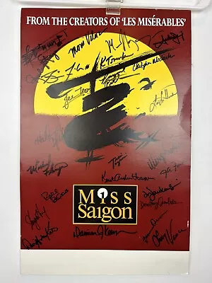 $49.99 • Buy Vtg Miss Saigon Theater Play Poster Signed Broadway Cast 1988 Window Card 22 