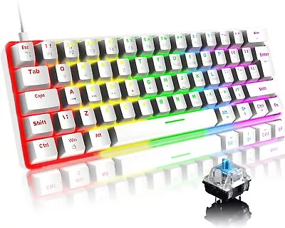 $35.99 • Buy Wired 60% Mechanical Keyboard 19 RGB Chroma LED Backlit Gaming Keyboard Type-C