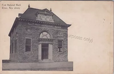 Elmer NJ - First National Bank - Vintage Salem County New Jersey Postcard • $15.89