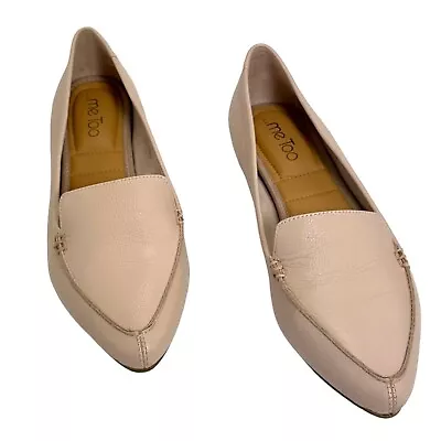 Me Too Audra Women's Leather Loafers Pointed Blush Feminine Neutral Career 9 1/2 • $24.95