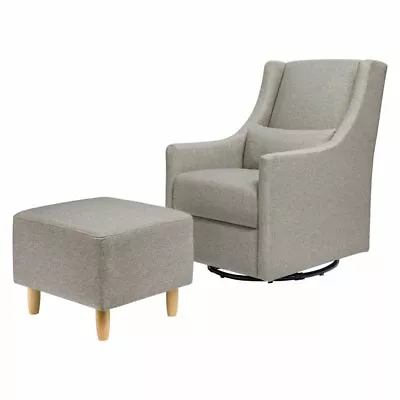 Babyletto Toco Swivel Glider And Ottoman In Performance Gray Eco-Weave • $499.99