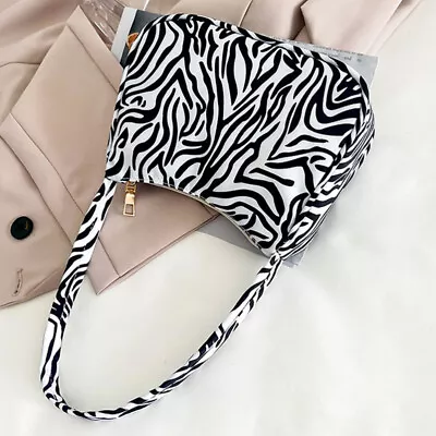  Cow Print Tote Bag Vintage Underarm Bag Women Shoulder Bag Portable Tote Bag • £9.35