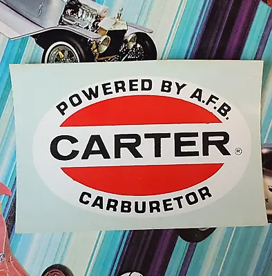 Original 1960's Water Decal CARTER CARBURETOR Hot Rod GM Factory GM Drag Racing • $12.99