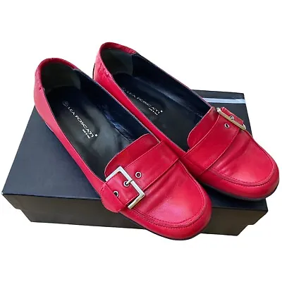 LEA FOSCATI Vintage Flat Shoes EUR 37 UK 5 Red Women’s Italian • £14