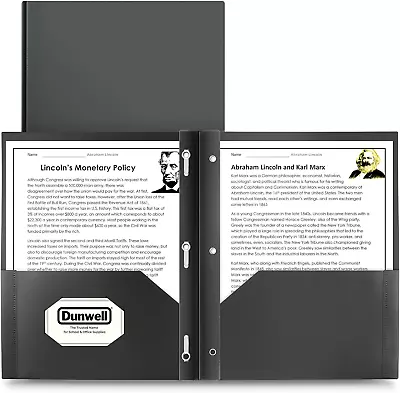 2-Pack Plastic Pocket Folders With Prongs - Black Durable Poly Folders With Poc • $14.99