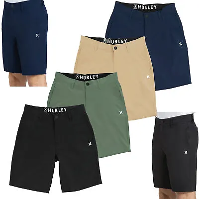 Mens Hurley Shorts Stretch Quick Dry Casual Summer Walk Chino Look Golf Pants • £12.98