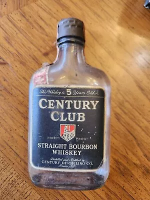 Vintage Century Club Straight Bourbon Whiskey Bottle EMPTY 1/2 Pint 90 Proof • $24.99