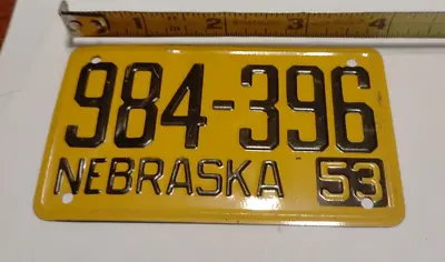 Vintage Nebraska 1953 Wheaties General Mills Mini Bicycle License Plate - • $2