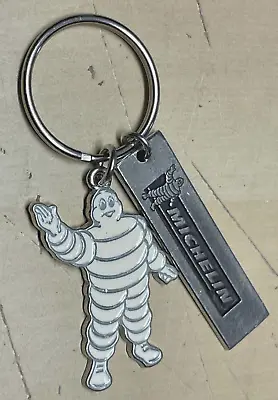 NOS Vintage Michelin Man Metal & Enamel 2  Keyring Keychain • $19.95