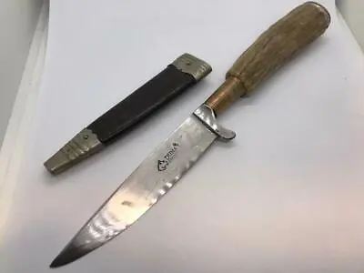 Puma Knife - SOLINGEN ROSTFREI SKINNER KNIFE - Antler Handle/German + Sheath • $330.87