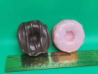 Strawberry Frosting & Chocolate Striped Mini Donut Dessert Pretend Play Food Toy • $6.99