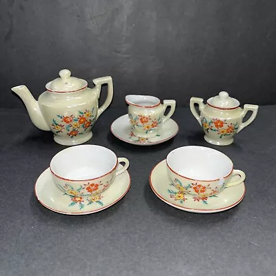 H. Kato Children's Vintage Floral TEA SET Luster Wear. Made In Occupied Japan • $20