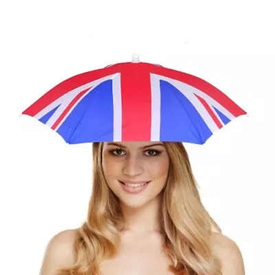 Union Jack Adult Umbrella Hat Folding Cap Street Festival Fancy Dress Party H807 • £5.25