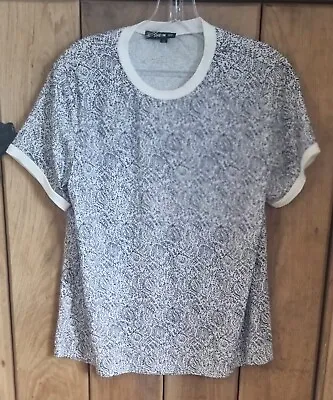 White & Blue Paisley  T Shirt Worn Once Size M By Shein • £1.50