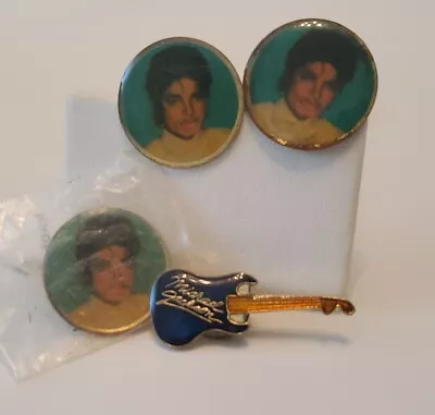 Vintage Michael Jackson Pins Buttons Badges MJ King Of Pop Thriller Beat It  • $10.95