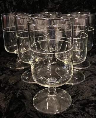 6 Rare Vintage Etched BENNETT Wine/Cordial/Water Goblet Crystal Glassware • $60