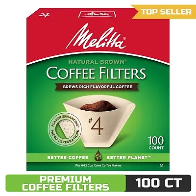 Melitta Cone Coffee Filter - Natural Brown #4 (100 Pieces) (624602) • $7.90