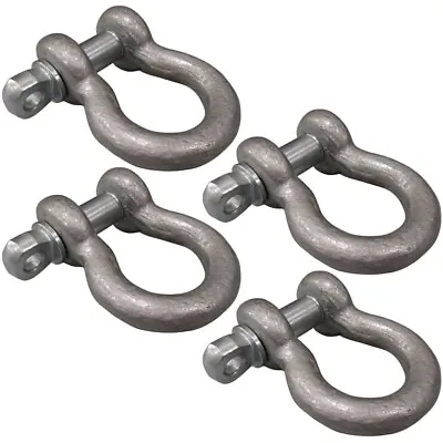 (4) 3/4  Shackle D Ring & Screw Pin Tow Chain Anchor Cable 4x4 Off-Road Recovery • $36.89