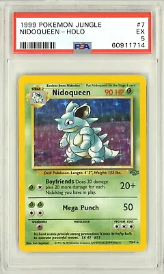 $5.50 • Buy Nidoqueen 1999 Pokemon Jungle Unlimited Holo Wotc #7 Psa 5 Excellent 1714