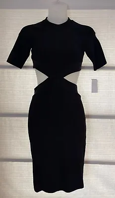 T By Alexander Wang Black Cutout Waist & Back  Bodycon Dress Size S $425 NWT • $69.97